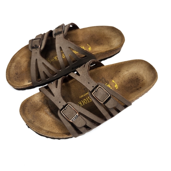 Birkenstock Granada Brown Leather Sandal Womans 5-5.5 - Picture 2 of 5